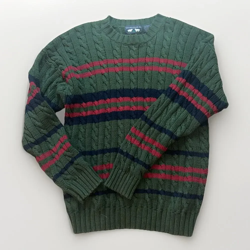Woods & Gray Vintage Men’s Crew Neck Knit Pullover 100% Cotton‎ Size XL